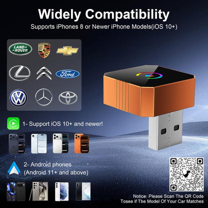 KULGR™️ 2026 Wireless CarPlay Adapter for iPhone/Android