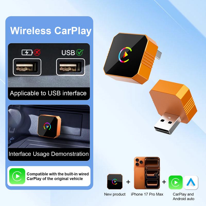 KULGR™️ 2026 Wireless CarPlay Adapter for iPhone/Android